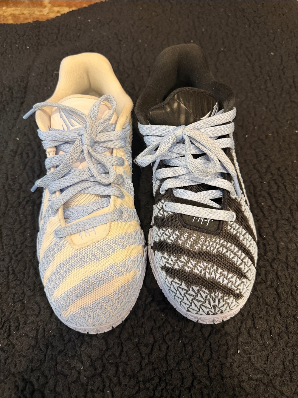 Nike Kids Two-Tone Light Blue and Black Knit Sneakers